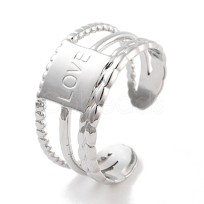 Non-Tarnish 304 Stainless Steel Open Cuff Rings RJEW-K273-10P-1