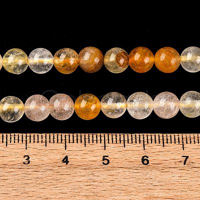Natural Yellow Hematoid Quartz Round Beads Strands G-F266-09-6mm-1