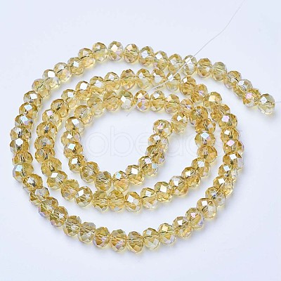 Electroplate Glass Beads Strands EGLA-A034-T1mm-B18-1