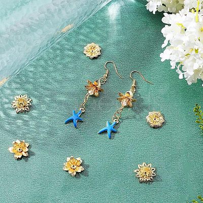36Pcs 3 Style Brass 3D Flower Bead Caps KK-FH0002-48-1