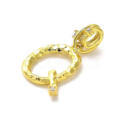 Rack Plating Brass Micro Pave Cubic Zirconia European Dangle Charms KK-L210-015G-Q-1