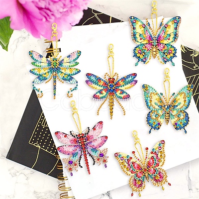 DIY Diamond Painting Butterfly Keychain Kits PW-WGC0FFB-01-1