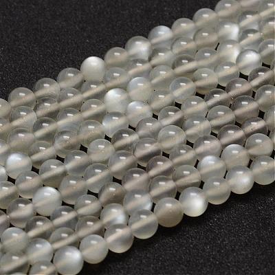 Natural Grey Moonstone Beads Strands G-F306-07-6mm-1