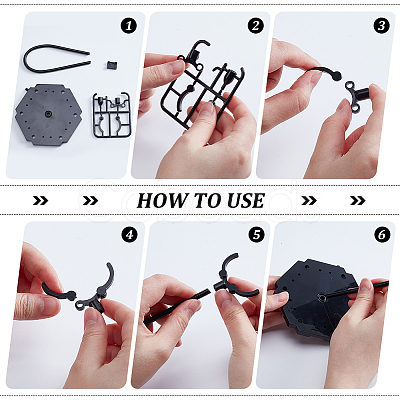 ABS Model Assembled Action Figure Display Holders AJEW-WH0596-775A-1