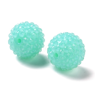 Chunky Resin Rhinestone Bubblegum Ball Beads RESI-S259-A04-1