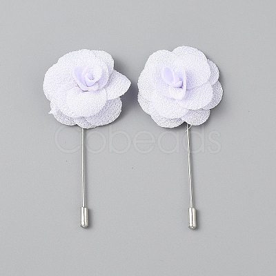 Flower Polyester Brooches JEWB-WH20006-01G-1