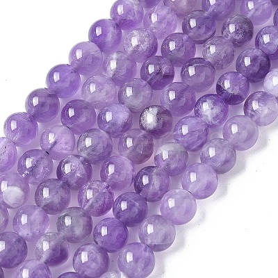 Natural Amethyst Beads Strands G-M445-8MM-01A-1