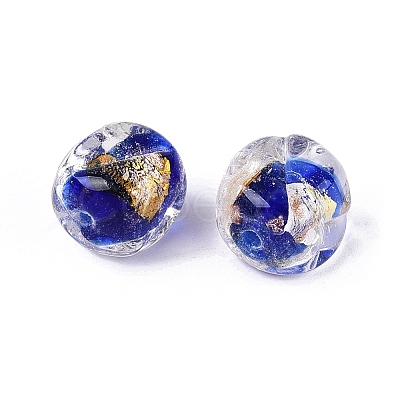 Handmade Gold & Silver Foil Glass Beads FOIL-Q003-01C-1