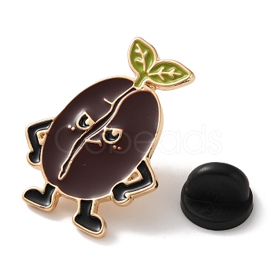 Angry Coffee Bean Enamel Brooches AL-I003-03G-03-1