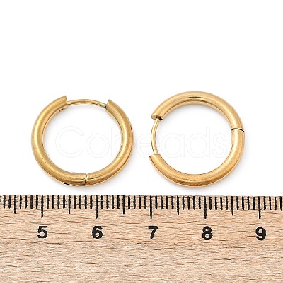 202 Stainless Steel Huggie Hoop Earrings EJEW-F111A-18mm-G-1