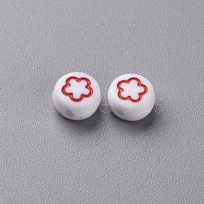 White Opaque Acrylic Beads MACR-N008-41D-1