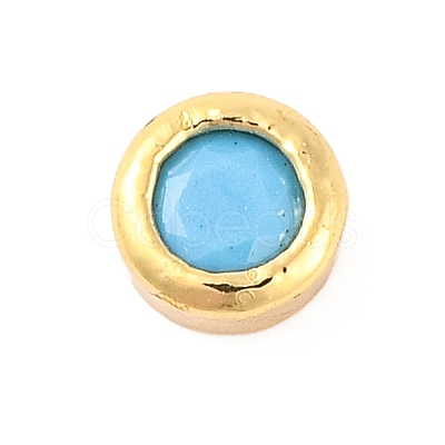 Rack Plating Flat Round Brass Micro Pave Cubic Zirconia Cabochons KK-F874-03G-05-1