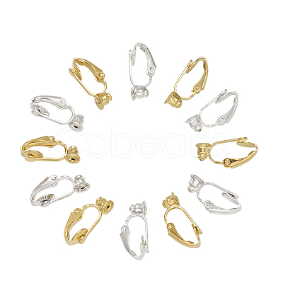 Brass Clip-on Earring Converters Findings KK-TA0007-21-1