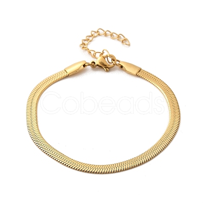 304 Stainless Steel Herringbone Chains Bracelet for Men Women BJEW-D450-01G-02-1