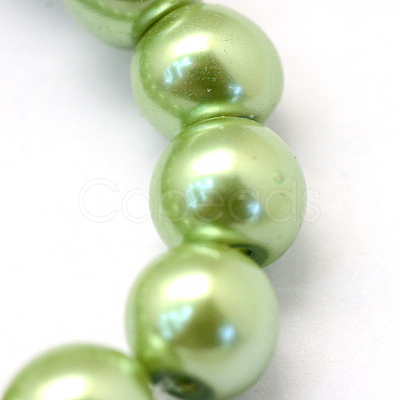 Baking Paint Pearlized Glass Pearl Round Bead Strands X-HY-Q330-8mm-26-1