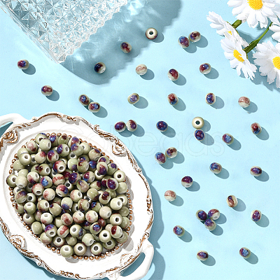120Pcs Handmade Porcelain Beads PORC-LT0001-13B-1