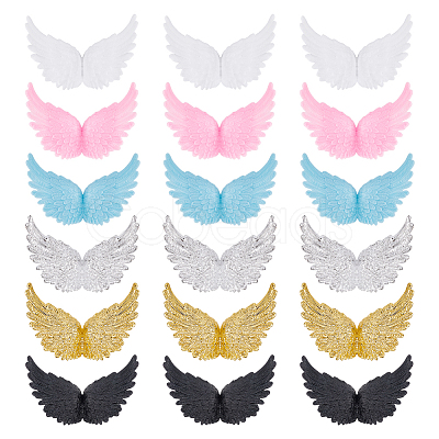 ARRICRAFT 36Pcs 6 Colors Plastic Angel Wings Ornament DIY-AR0002-99B-1