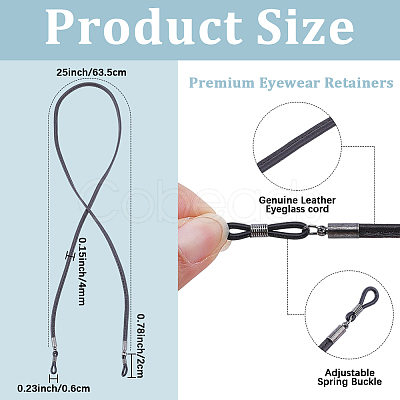 Leather Eyeglass Necklace Strap AJEW-CL0005-06A-1
