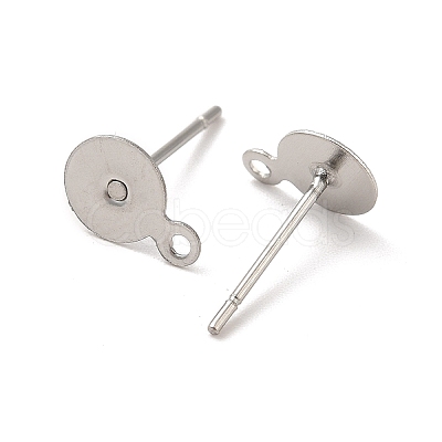 Non-Tarnish 304 Stainless Steel Flat Round Blank Peg & Post Ear Studs Findings X-STAS-E025-1-1