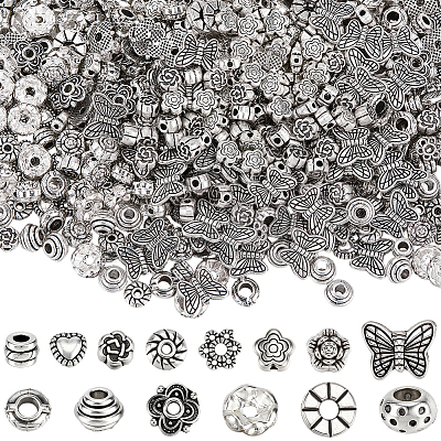 700Pcs 14 Styles Tibetan Style Alloy Beads FIND-PA0001-28-1
