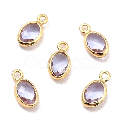 Eco-Friendly Brass with Glass Pendants KK-K268-01X-1