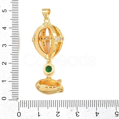 Brass Micro Pave Cubic Zirconia Pendants CU-CBAB3AD-06G-01-1