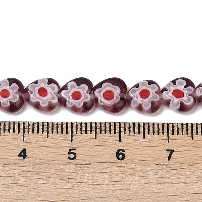 Handmade Millefiori Lampwork Beads Strands LAMP-G166-15F-1