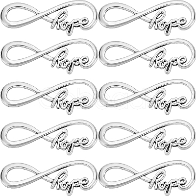 50Pcs Tibetan Style Alloy Infinity with Word Hope Connector Charms TIBE-SC0004-59-1