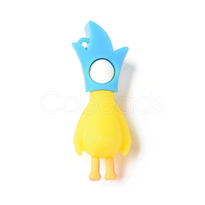 Opaque Resin Cute Duck Big Pendants RESI-D065-B02-1