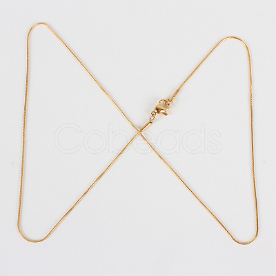 304 Stainless Steel Snake Chain Necklace Making X-STAS-P045-17G-1