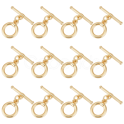 12Pcs Brass Toggle Clasps KK-BC0015-43G-1