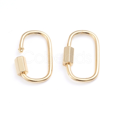 Brass Screw Carabiner Lock Charms ZIRC-I041-05G-1