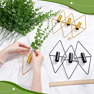 8Pcs 2 Styles Rhombus Iron Wall-mounted Vase AJEW-DR0002-97-1