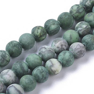 Natural Map Stone Picasso Jasper Beads Strands G-F668-18-6mm-1