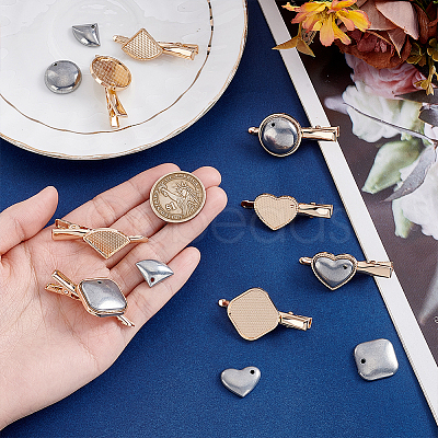 8 Sets 4 Styles Alloy Alligator Hair Clip Findings FIND-GA0008-62-1