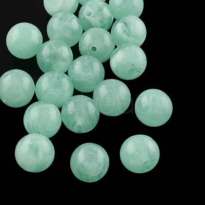 Round Imitation Gemstone Acrylic Beads OACR-R029-6mm-26-1