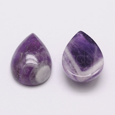 Teardrop Natural Amethyst Cabochons G-K026-03-1