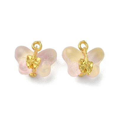 Light Gold Tone Alloy with Glass Charms PALLOY-Q457-01G-03-1