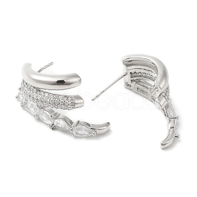 Crystal Rhinestone Claw Stud Earrings EJEW-D059-04P-01-1