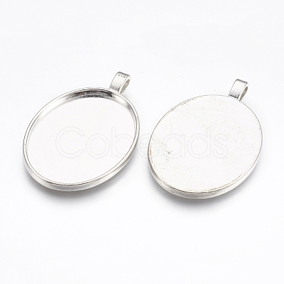 Alloy Pendant Cabochon Settings PALLOY-2422-P-FF-1