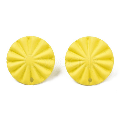 Spray Painted Iron Stud Earring Findings IFIN-N008-017D-1