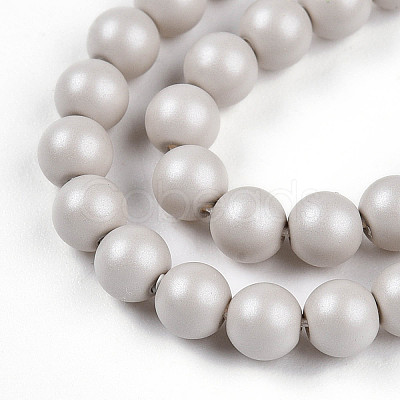 Baking Paint Pearlized Glass Pearl Bead Strands HY-N002-4mm-B05-1