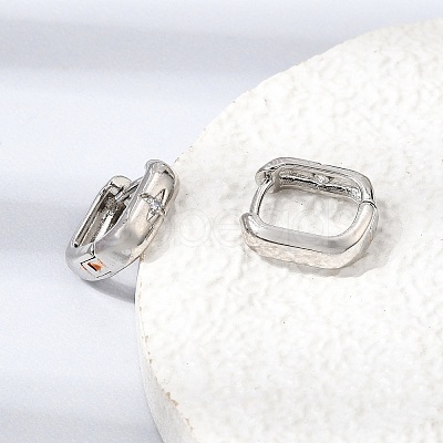 Brass Micro Pave Cubic Zirconia Hoop Earrings KK-CBA5585-09P-1