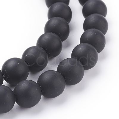 Synthetic Black Stone Beads Strands X-G508-2-1