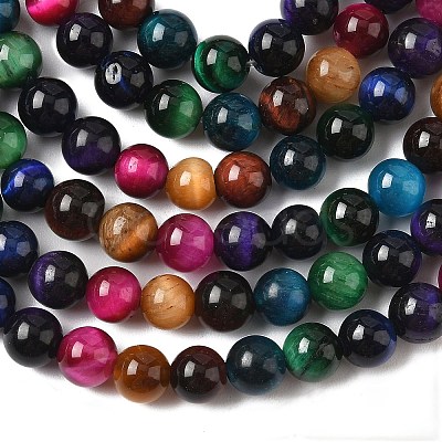 Natural Tiger Eye Beads Strands G-G101-6mm-6-1