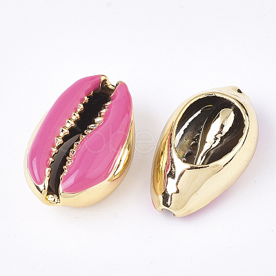 Electroplated Cowrie Shell Beads X-SSHEL-T008-11G-05-1