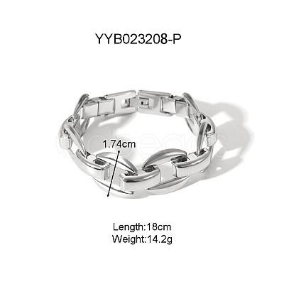 304 Stainless Steel Oval Link Chain Bracelets for Unisex LS-XX1878-3-1