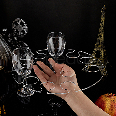 9-Hole Transparent Acrylic Wine Bottle Rack ODIS-WH0025-119A-1