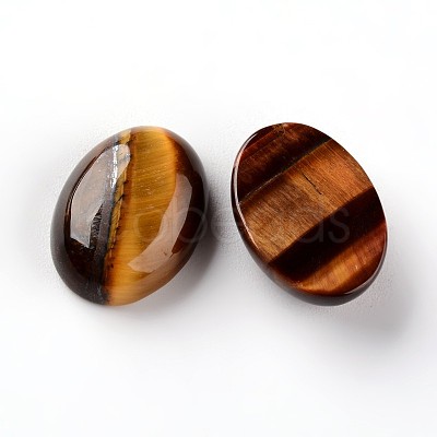 Oval Natural Tiger Eye Cabochons G-I171-13x18mm-08-1
