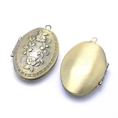 Brass Locket Pendants X-KK-F717-16AB-NR-1